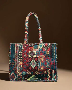 Jacquard Hand Bag Jaipur Jacquard Cloth Hand Bag Multicolour