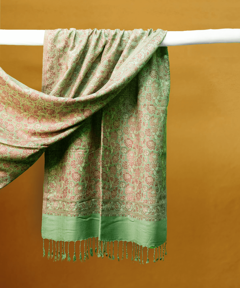 pastel-green-kashmir-jacquard-floral-stole